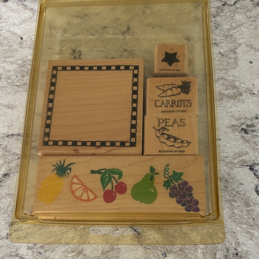 Fruit and Vegetable Wooden Stamp Set
